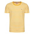 T-shirt col rond Tommy Jeans en coton avec manches courtes jaune rayé