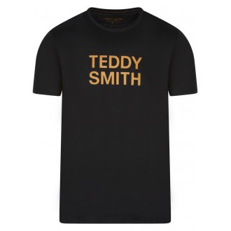 T-shirt col rond Teddy Smith en coton avec manches courtes noir
