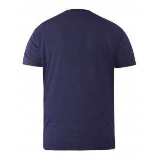 T-shirt Duke Argent droite avec manches courtes et col rond marine