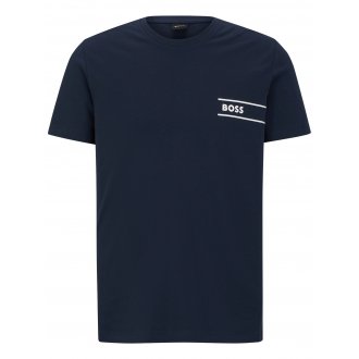 T-shirt Boss coton avec manches courtes et col rond nuit