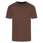 T-shirt Redskins coton avec manches courtes et col rond chocolat