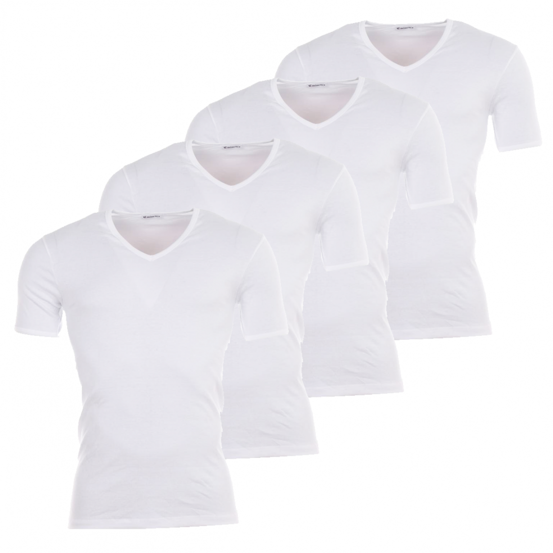 Lot de 4 tee-shirts à col v Eminence en coton blanc | Rue Des Hommes