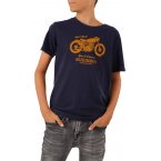T-shirt Junior Garçon Deeluxe en coton avec manches courtes et col rond marine