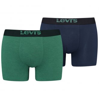 Lot de 2 boxers fermés classiques Levi's® en coton stretch bleu marine et vert