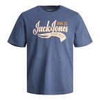 T-shirt Junior Garçon Jack & Jones coton biologique avec manches courtes et col rond bleu