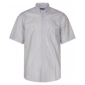 Chemise manches courtes et col boutonné Bande Originale en coton blanche