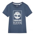 Tee-shirt à col rond Junior Garçon Timberland en coton avec des manches courtes indigo