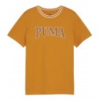 T-shirt Junior Garçon Puma en coton avec manches courtes et col rond bronze