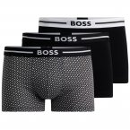 Lot de 3 boxers coupe fermée Boss en coton noirs ceinture élastiquée