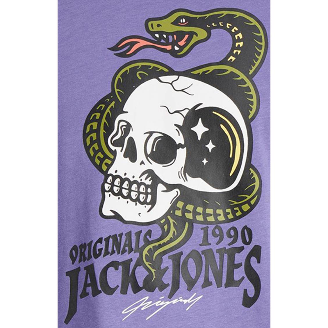 T-shirt imprimé tête de mort coupe coupe droite pour homme marine coupe  droite JACK & JONES - CCV Mode