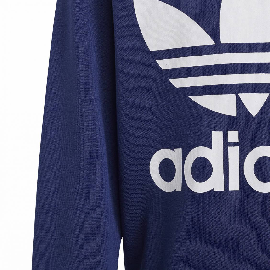Sweat Adidas Junior Trefoil en coton mélangé noir floqué en blanc | Rue Des  Hommes
